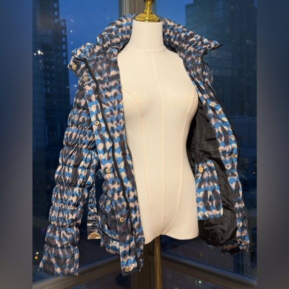 🆕 CAVALLI CLASS 🧿 Blue Spotted Down Filled Puffer Jacket, Sz IT44 US 8 - Picture 10 of 16